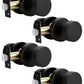 KNOBWELL 1 Pack Satin Brass Door Knobs Interior, Passage Brass Door Handle for Closet Hallway Keyless, Reversible Modern Design Levers Closet Knobs, Anti-Slip Threaded Grip, 250000 Cycles