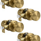 KNOBWELL 1 Pack Satin Brass Door Knobs Interior, Passage Brass Door Handle for Closet Hallway Keyless, Reversible Modern Design Levers Closet Knobs, Anti-Slip Threaded Grip, 250000 Cycles