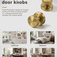 KNOBWELL 1 Pack Satin Brass Door Knobs Interior, Passage Brass Door Handle for Closet Hallway Keyless, Reversible Modern Design Levers Closet Knobs, Anti-Slip Threaded Grip, 250000 Cycles