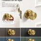 KNOBWELL 1 Pack Satin Brass Door Knobs Interior, Passage Brass Door Handle for Closet Hallway Keyless, Reversible Modern Design Levers Closet Knobs, Anti-Slip Threaded Grip, 250000 Cycles