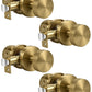 KNOBWELL 1 Pack Satin Brass Door Knobs Interior, Passage Brass Door Handle for Closet Hallway Keyless, Reversible Modern Design Levers Closet Knobs, Anti-Slip Threaded Grip, 250000 Cycles