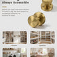 KNOBWELL 1 Pack Satin Brass Door Knobs Interior, Passage Brass Door Handle for Closet Hallway Keyless, Reversible Modern Design Levers Closet Knobs, Anti-Slip Threaded Grip, 250000 Cycles
