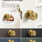 KNOBWELL 1 Pack Satin Brass Door Knobs Interior, Passage Brass Door Handle for Closet Hallway Keyless, Reversible Modern Design Levers Closet Knobs, Anti-Slip Threaded Grip, 250000 Cycles