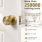 KNOBWELL 1 Pack Satin Brass Door Knobs Interior, Passage Brass Door Handle for Closet Hallway Keyless, Reversible Modern Design Levers Closet Knobs, Anti-Slip Threaded Grip, 250000 Cycles