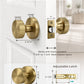 KNOBWELL 1 Pack Satin Brass Door Knobs Interior, Passage Brass Door Handle for Closet Hallway Keyless, Reversible Modern Design Levers Closet Knobs, Anti-Slip Threaded Grip, 250000 Cycles