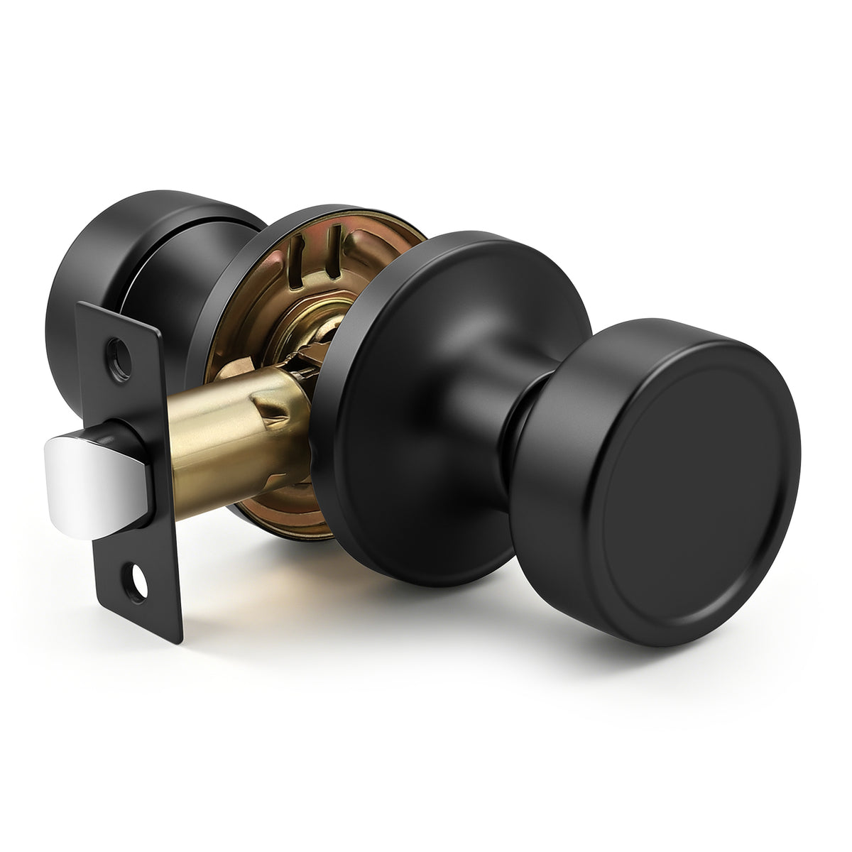 KNOBWELL 1 Pack Gold Door Knobs Interior, Privacy Door Knob for Bedroom or Bathroom, Heavy Duty Zinc-Alloy Privacy Door Knob, Gold Interior Door Knobs with Emergency Unlock