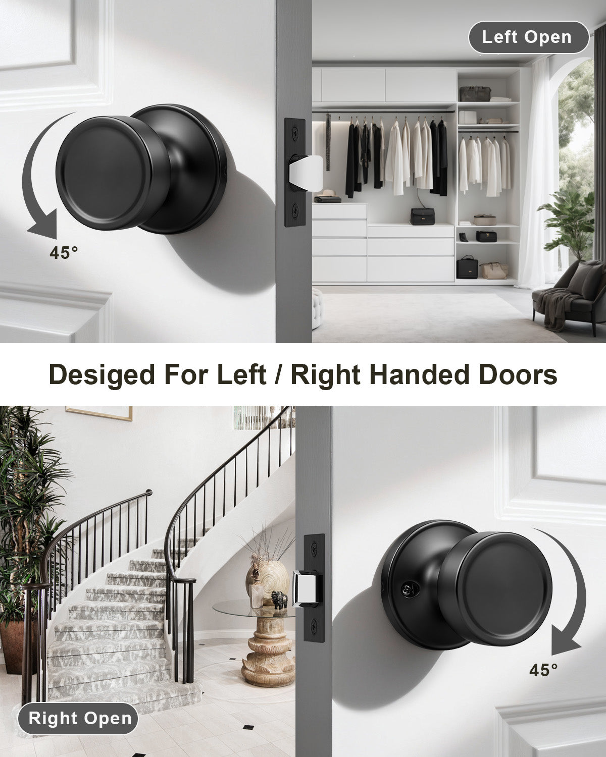 KNOBWELL 1 Pack Gold Door Knobs Interior, Privacy Door Knob for Bedroom or Bathroom, Heavy Duty Zinc-Alloy Privacy Door Knob, Gold Interior Door Knobs with Emergency Unlock