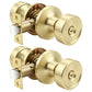 KNOBWELL 1 Pack Gold Door Knobs Interior, Privacy Door Knob for Bedroom or Bathroom, Heavy Duty Zinc-Alloy Privacy Door Knob, Gold Interior Door Knobs with Emergency Unlock