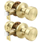 KNOBWELL 1 Pack Gold Door Knobs Interior, Privacy Door Knob for Bedroom or Bathroom, Heavy Duty Zinc-Alloy Privacy Door Knob, Gold Interior Door Knobs with Emergency Unlock