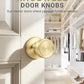KNOBWELL 1 Pack Gold Door Knobs Interior, Privacy Door Knob for Bedroom or Bathroom, Heavy Duty Zinc-Alloy Privacy Door Knob, Gold Interior Door Knobs with Emergency Unlock