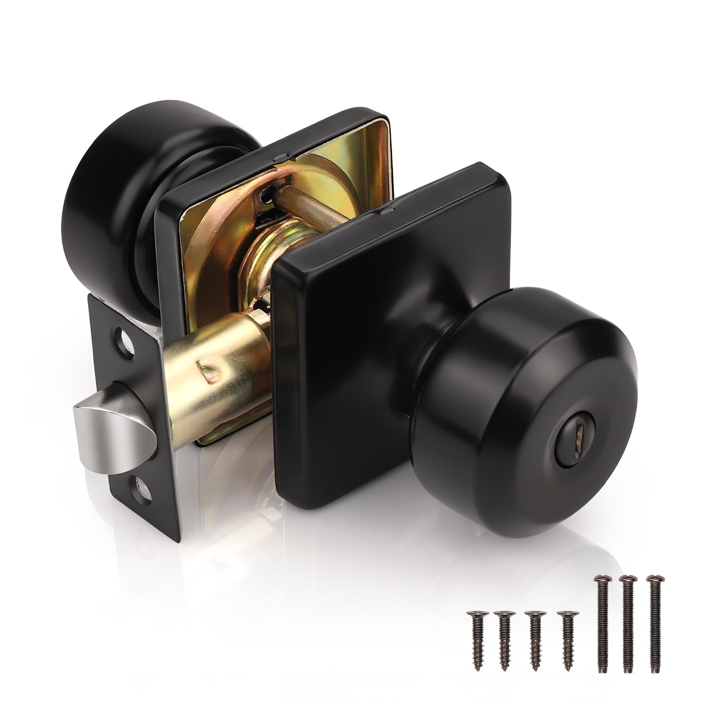 KNOBWELL Modern Square Interior Door Knobs-All Function