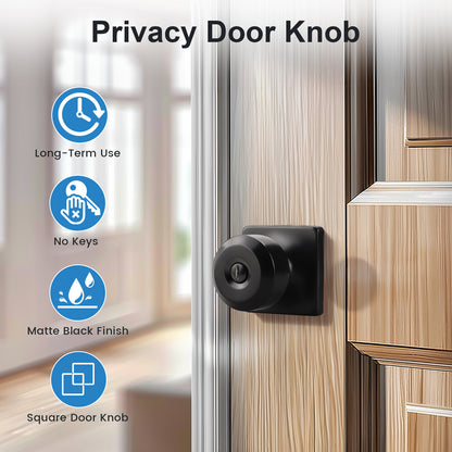 KNOBWELL Modern Square Keyless Interior Door Knobs-All Function