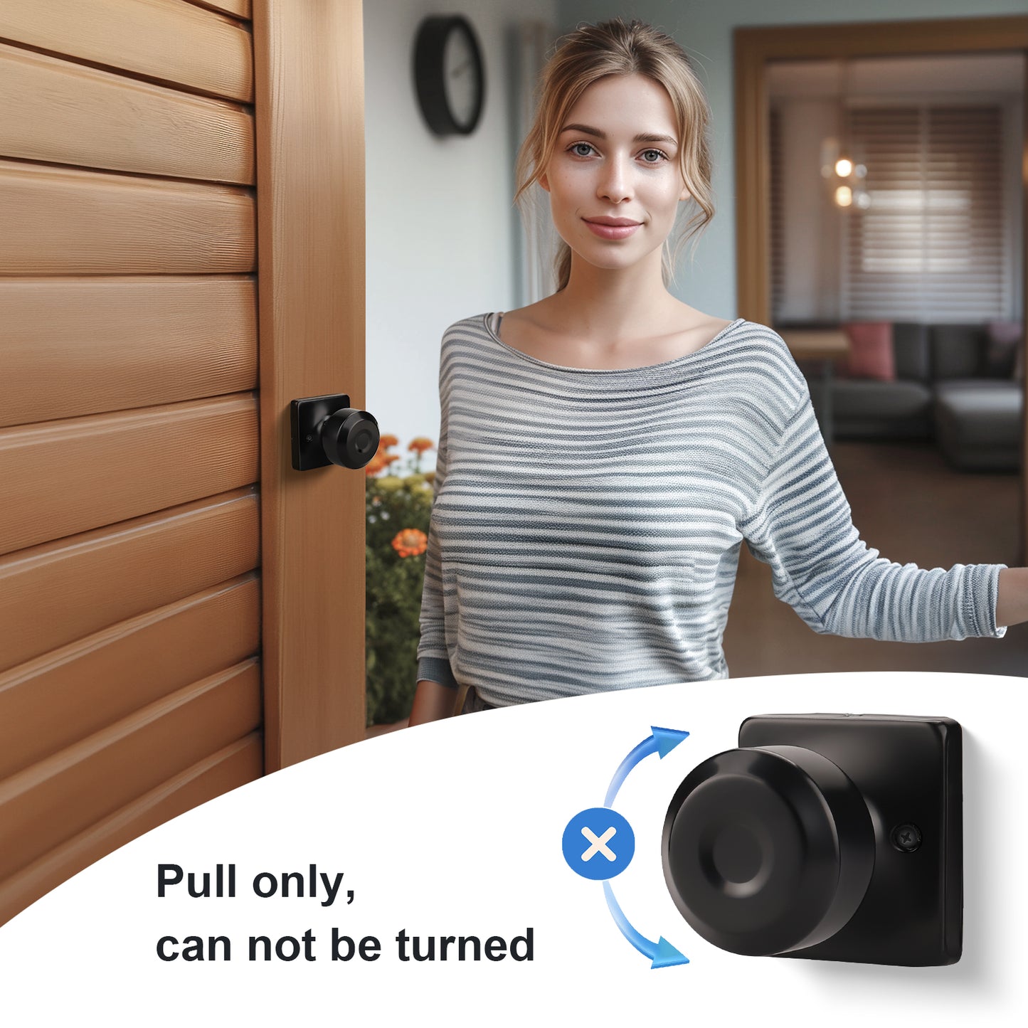 KNOBWELL Modern Square Interior Door Knobs-All Function