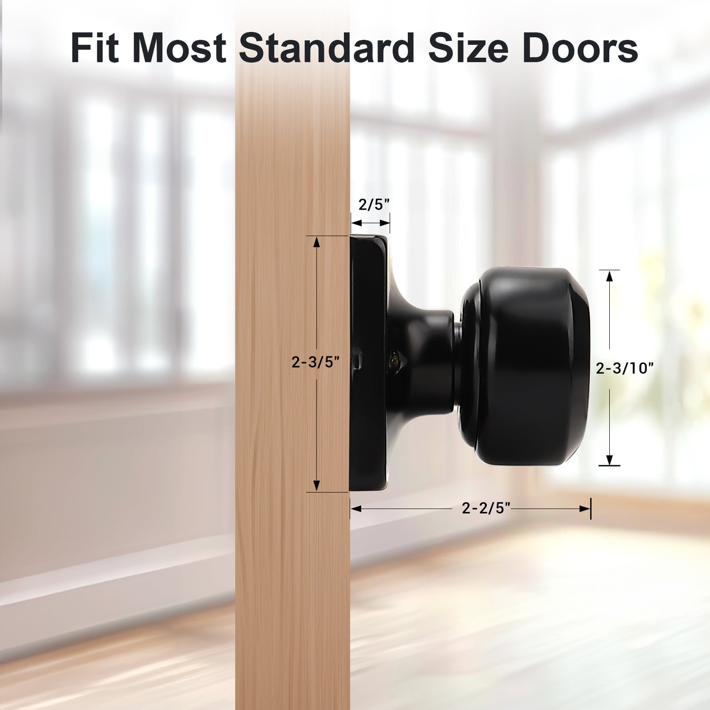 KNOBWELL Modern Square Interior Door Knobs-All Function