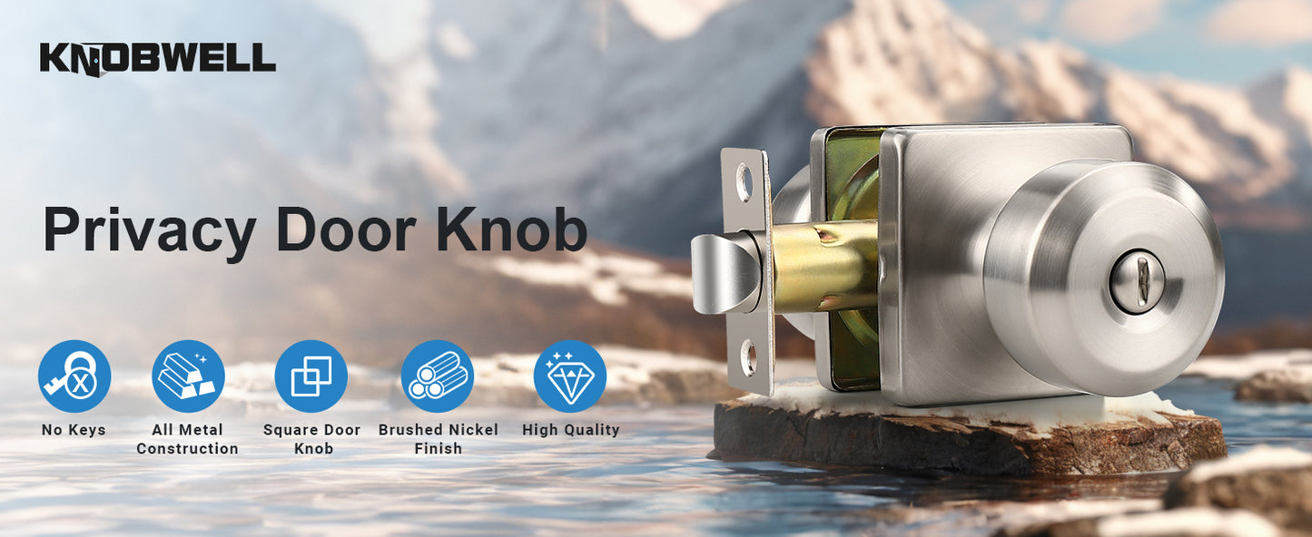 KNOBWELL Modern Square Interior Door Knobs-All Function