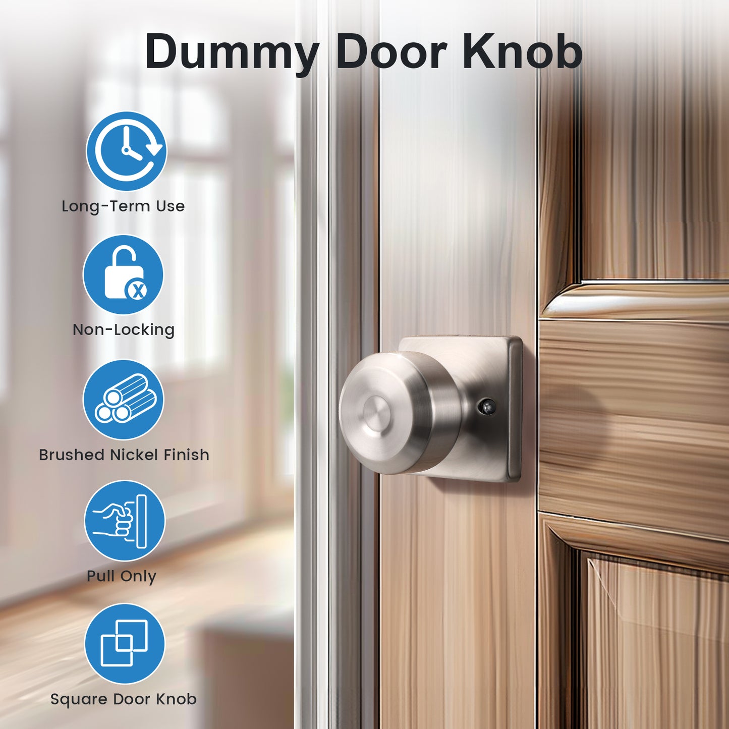 KNOBWELL Modern Square Interior Door Knobs-All Function