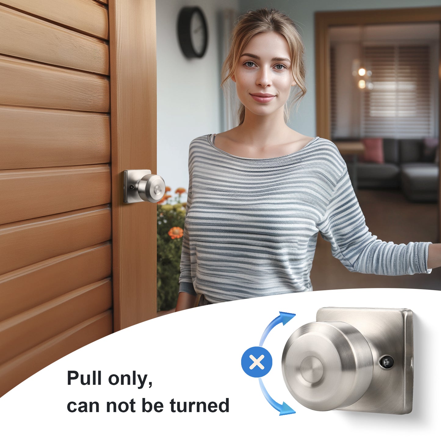 KNOBWELL Modern Square Interior Door Knobs-All Function