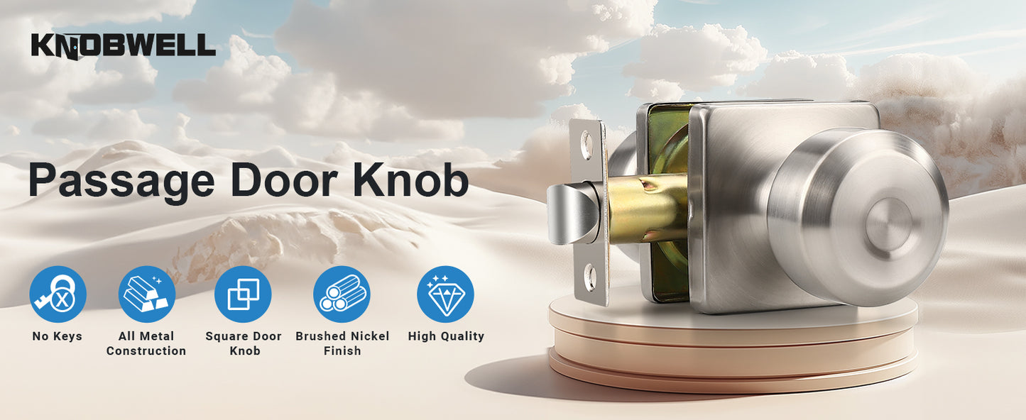 KNOBWELL Modern Square Interior Door Knobs-All Function