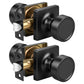 KNOBWELL 1 Pack Gold Door Knobs Interior, Privacy Door Knob for Bedroom or Bathroom, Square Shape Heavy Duty Zinc-Alloy Privacy Door Knob, Matte Gold Interior Door Knobs with Emergency Unlock