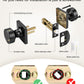 KNOBWELL 1 Pack Gold Door Knobs Interior, Privacy Door Knob for Bedroom or Bathroom, Square Shape Heavy Duty Zinc-Alloy Privacy Door Knob, Matte Gold Interior Door Knobs with Emergency Unlock