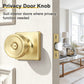 KNOBWELL 1 Pack Gold Door Knobs Interior, Privacy Door Knob for Bedroom or Bathroom, Square Shape Heavy Duty Zinc-Alloy Privacy Door Knob, Matte Gold Interior Door Knobs with Emergency Unlock