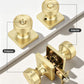 KNOBWELL 1 Pack Gold Door Knobs Interior, Privacy Door Knob for Bedroom or Bathroom, Square Shape Heavy Duty Zinc-Alloy Privacy Door Knob, Matte Gold Interior Door Knobs with Emergency Unlock