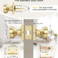 KNOBWELL 1 Pack Gold Door Knobs Interior, Privacy Door Knob for Bedroom or Bathroom, Square Shape Heavy Duty Zinc-Alloy Privacy Door Knob, Matte Gold Interior Door Knobs with Emergency Unlock