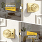 KNOBWELL 1 Pack Gold Door Knobs Interior, Privacy Door Knob for Bedroom or Bathroom, Square Shape Heavy Duty Zinc-Alloy Privacy Door Knob, Matte Gold Interior Door Knobs with Emergency Unlock