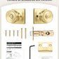 KNOBWELL 1 Pack Gold Door Knobs Interior, Privacy Door Knob for Bedroom or Bathroom, Square Shape Heavy Duty Zinc-Alloy Privacy Door Knob, Matte Gold Interior Door Knobs with Emergency Unlock