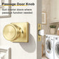 KNOBWELL 1 Pack Gold Door Knobs Interior, Privacy Door Knob for Bedroom or Bathroom, Square Shape Heavy Duty Zinc-Alloy Privacy Door Knob, Matte Gold Interior Door Knobs with Emergency Unlock