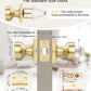 KNOBWELL 1 Pack Gold Door Knobs Interior, Privacy Door Knob for Bedroom or Bathroom, Square Shape Heavy Duty Zinc-Alloy Privacy Door Knob, Matte Gold Interior Door Knobs with Emergency Unlock