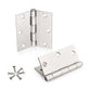 Satin Nickel Door Hinges - 3.5" x 3.5" inch - 1/4" Radius/ 5/8" Radius/ Square Corners - DH3535SN