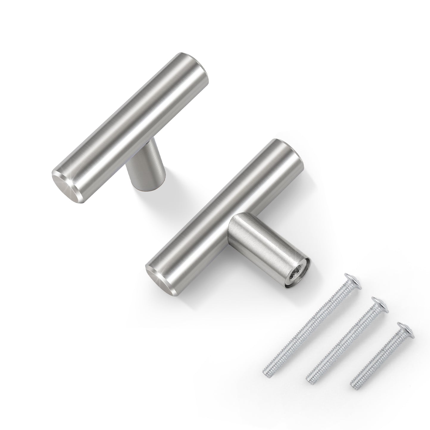 KNOBWELL Brushed Nickel Cabinet Pulls Stainless Steel Modern Handles for Kitchen Cupboards/Drawers (Single Hole - 12-3/5'') - PD201HSS