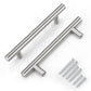 KNOBWELL Brushed Nickel Cabinet Pulls Stainless Steel Modern Handles for Kitchen Cupboards/Drawers (Single Hole - 12-3/5'') - PD201HSS