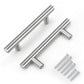 KNOBWELL Brushed Nickel Cabinet Pulls Stainless Steel Modern Handles for Kitchen Cupboards/Drawers (Single Hole - 12-3/5'') - PD201HSS