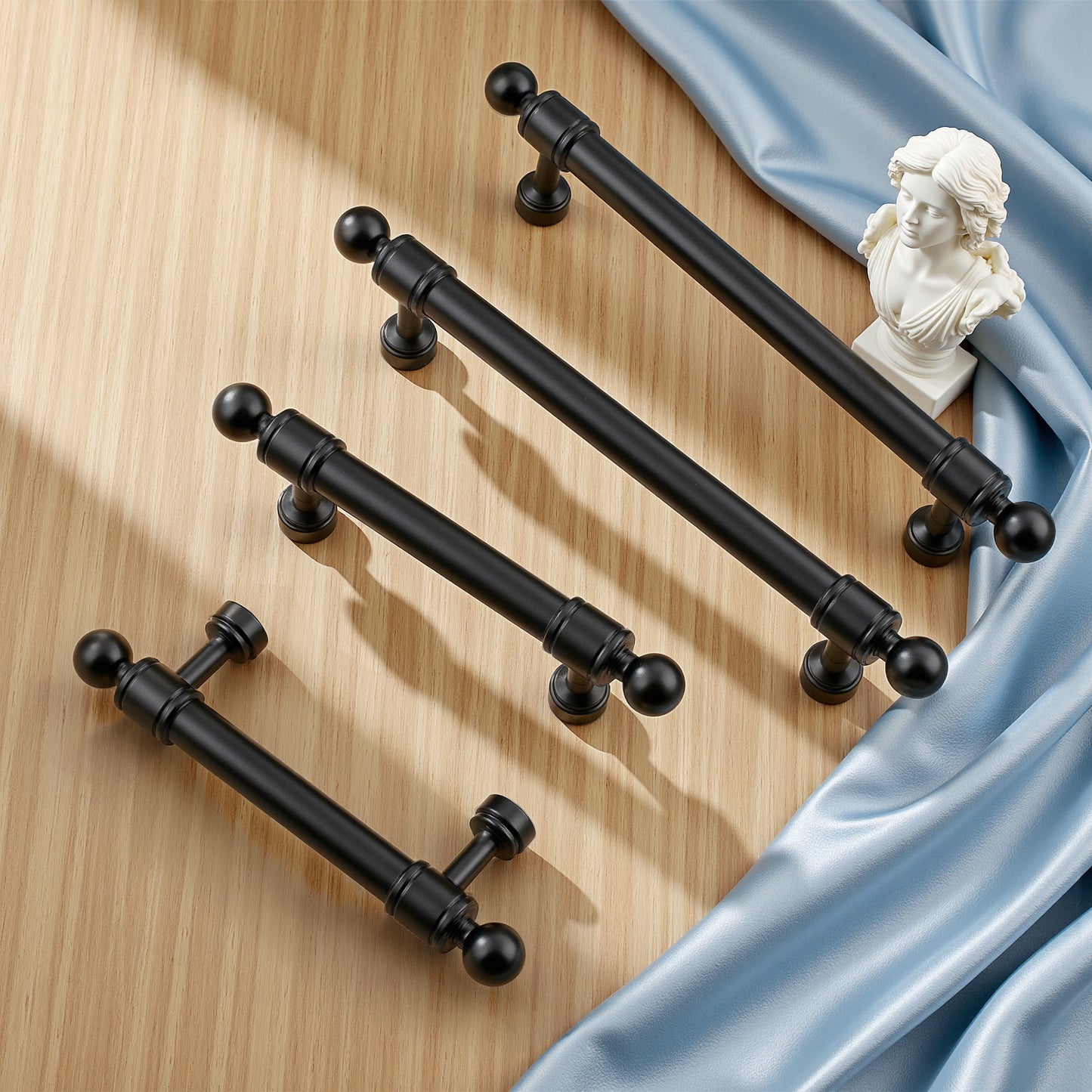 KNOBWELL Aluminum Alloy Solid Kitchen Cabinet Handles Drawer Pulls Cabinet Pulls - PD206A