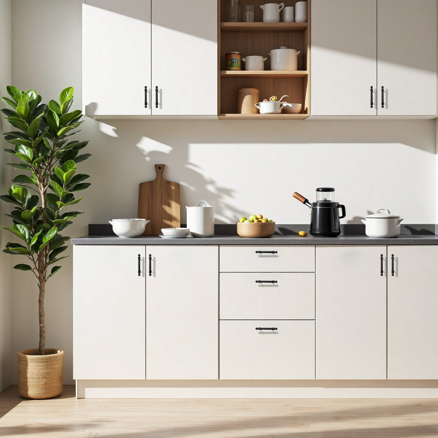 KNOBWELL Aluminum Alloy Solid Kitchen Cabinet Handles Drawer Pulls Cabinet Pulls - PD206A