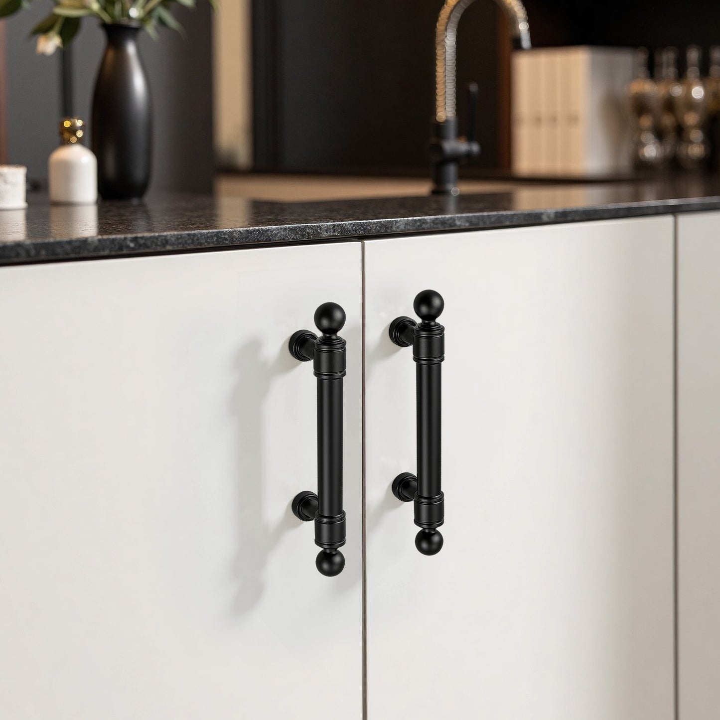 KNOBWELL Aluminum Alloy Solid Kitchen Cabinet Handles Drawer Pulls Cabinet Pulls - PD206A