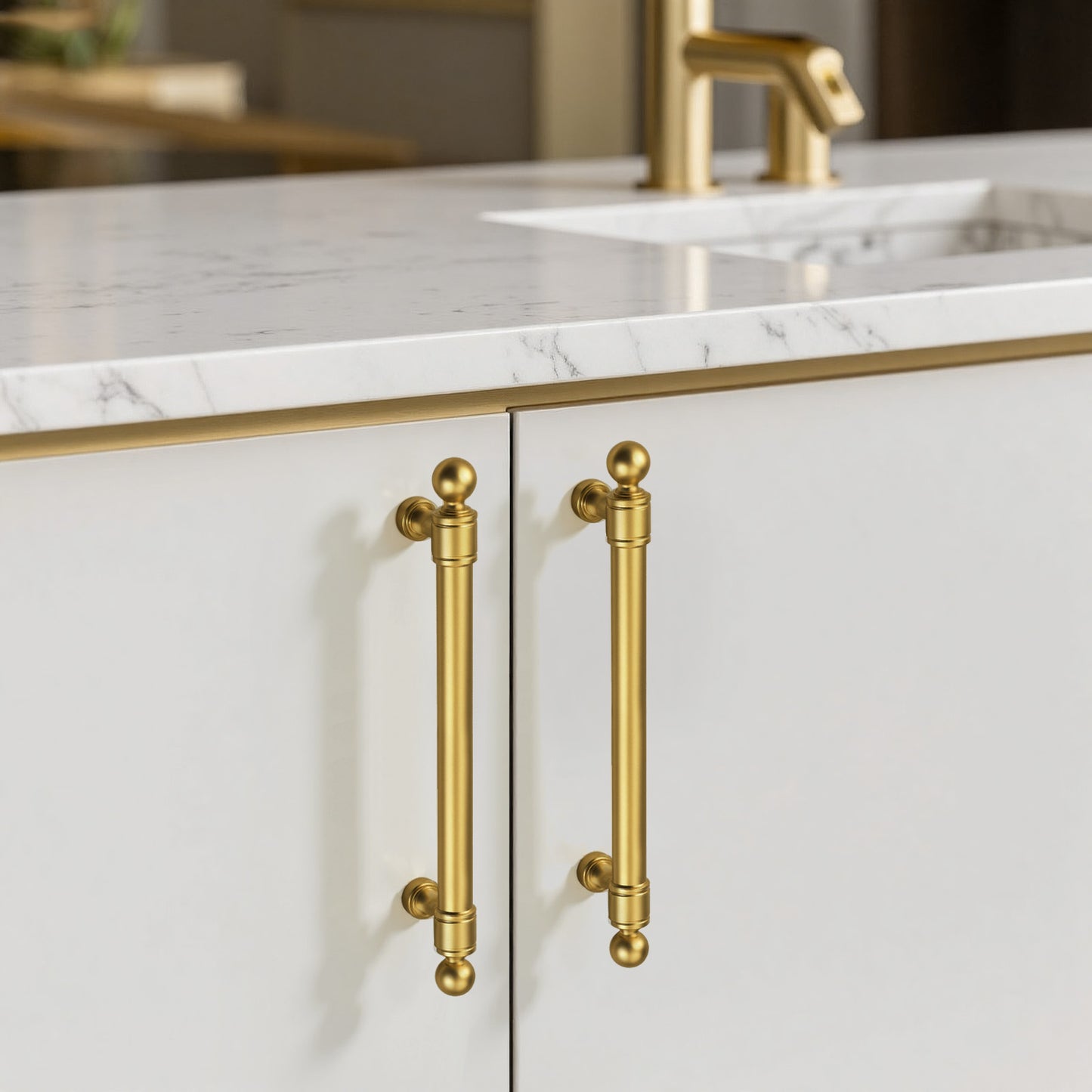 KNOBWELL Aluminum Alloy Solid Kitchen Cabinet Handles Drawer Pulls Cabinet Pulls - PD206A