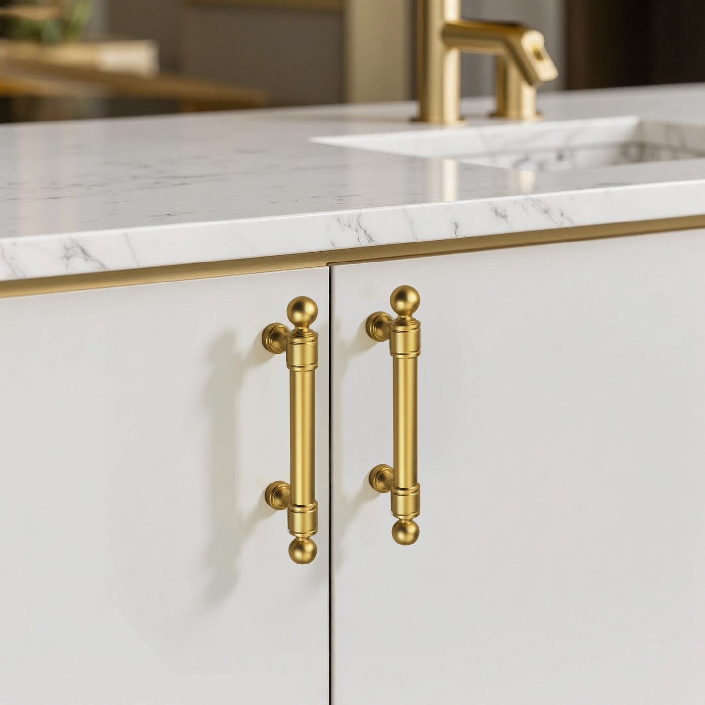 KNOBWELL Aluminum Alloy Solid Kitchen Cabinet Handles Drawer Pulls Cabinet Pulls - PD206A