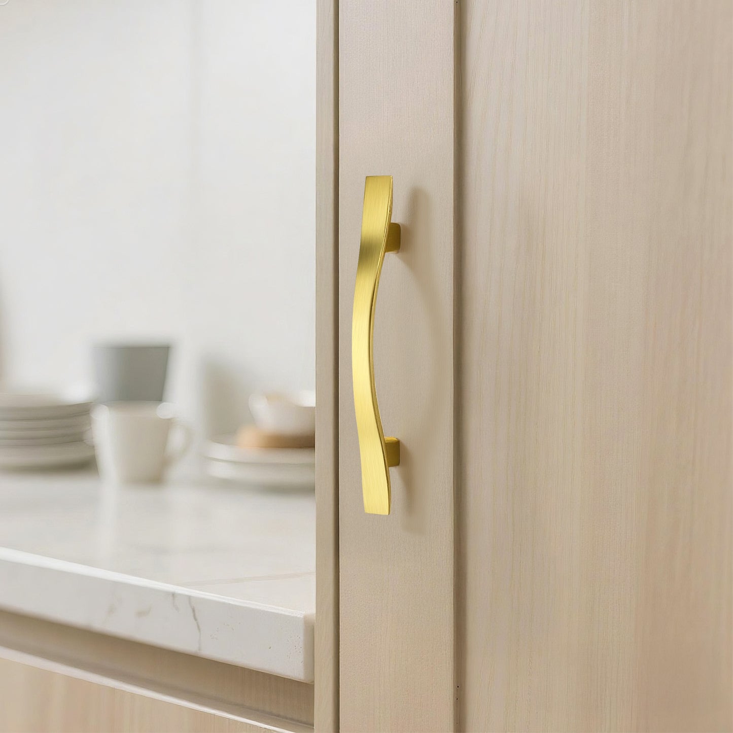 Wave Style Black/Bronze Kitchen Cabinet Handles, Modern Dresser Drawer Pulls - Hole Spacing for 3'' - PD840-76