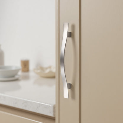 Wave Style Kitchen Cabinet Handles, Modern Dresser Drawer Pulls - Hole Spacing for 3'' - PD840SF76/ PD840BSN76
