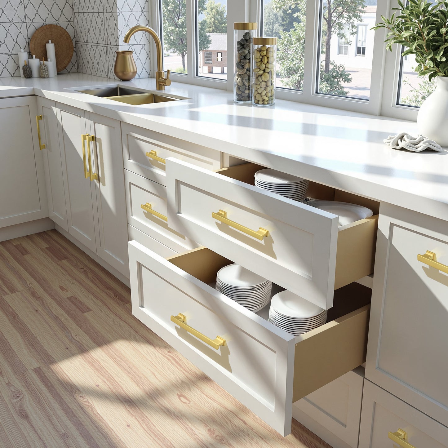 KNOBWELL Zinc Alloy Solid Kitchen Cabinet Handles Drawer Pulls - PD92002