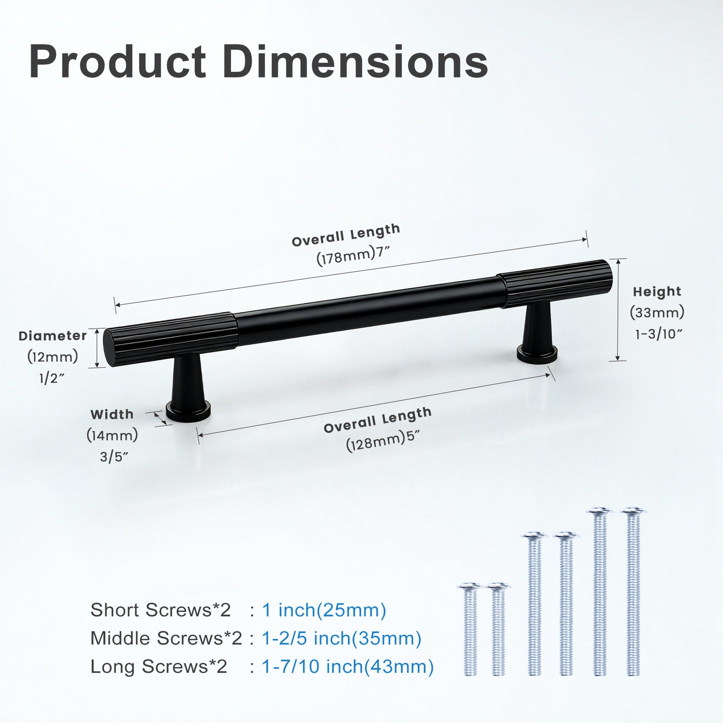 KNOBWELL Cabinet Pulls - Solid Cabinet Handles, Fade-Resistant Surface - Drawer Pulls Kitchen Hardware for Modern Dresser Cupboard Furniture-PDT04
