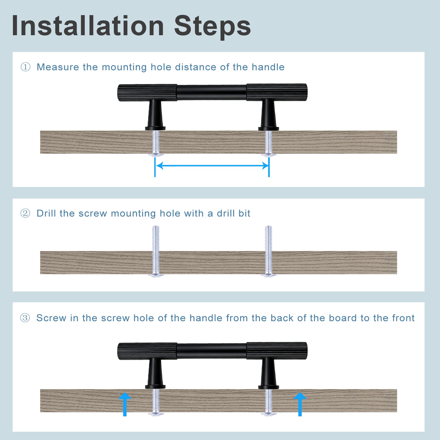 KNOBWELL Cabinet Pulls - Solid Cabinet Handles, Fade-Resistant Surface - Drawer Pulls Kitchen Hardware for Modern Dresser Cupboard Furniture-PDT04