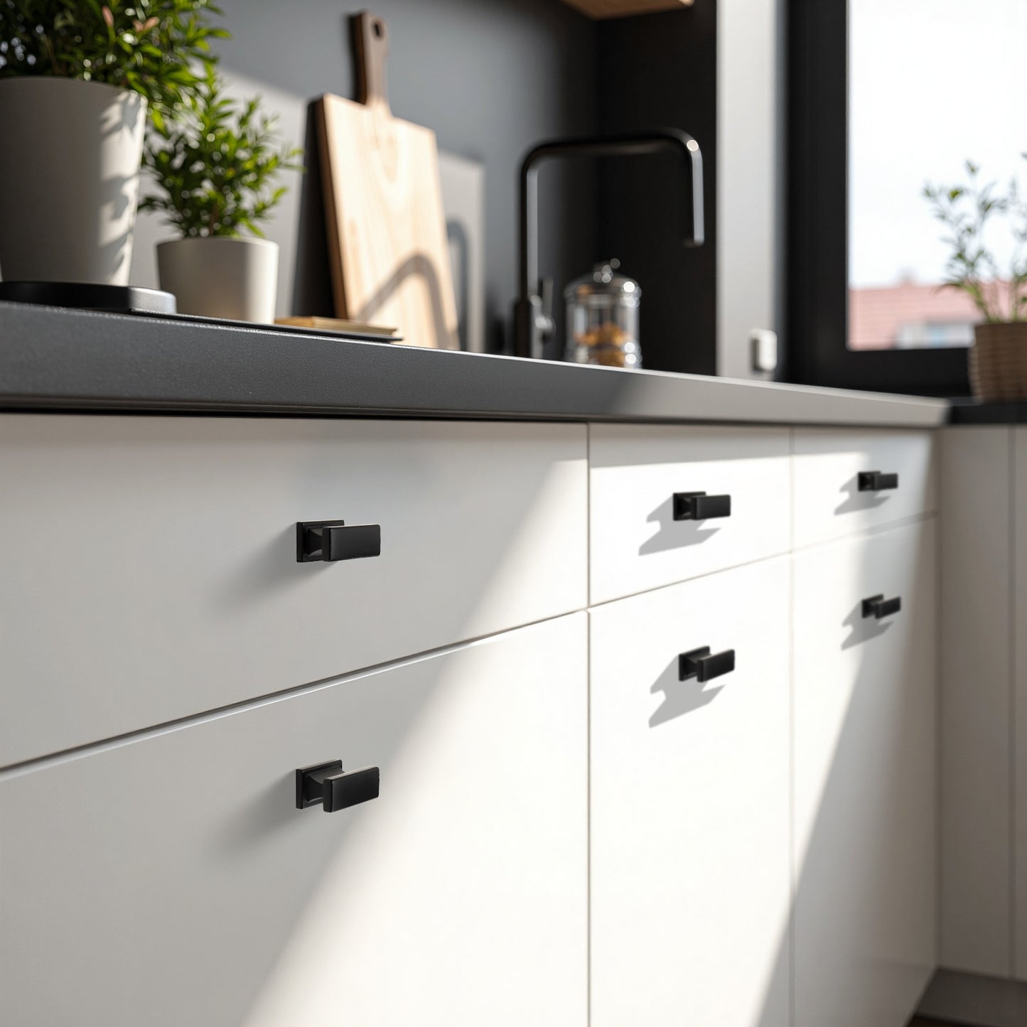 KNOBWELL Zinc Alloy Solid Kitchen Cabinet Handles Drawer Pulls - PD92002