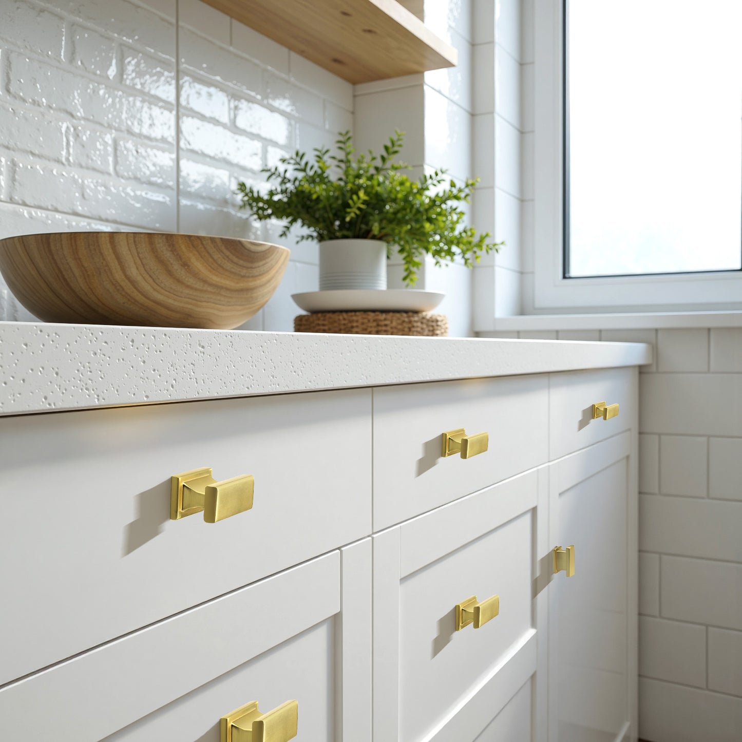 KNOBWELL Zinc Alloy Solid Kitchen Cabinet Handles Drawer Pulls - PD92002