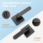 Front and back view of KNOBWELL Heavy Duty Matte Black Privacy Door Lever