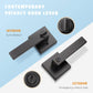 KNOBWELL 6 Pack Black Privacy Door Lever Handle With Lock For Bedroom and Bathroom