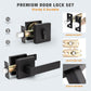 Details of Knobwell Modern Black Passage Door Lever With Single Cylinder Deadbolt Lock